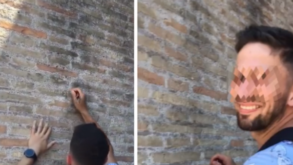 فيديو رومانسي ورطه.. إيطاليا تبحث عن سائح حفر اسم حبيبته!