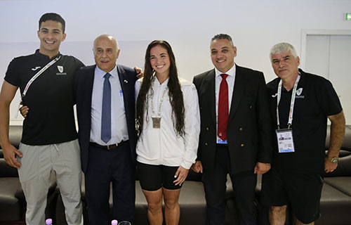 الفريق الرجوب يزور بعثة فلسطين ويهنئ الأبطال المتوّجين