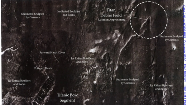 الغواصة تيتان تحطمت قرب سفينة تيتانيك.. خريطة جديدة تكشف