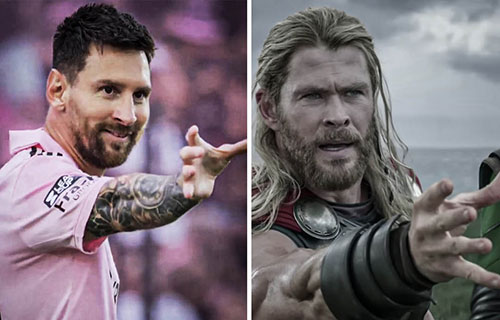 ميسي يتقمص دور الشخصيات الخارقة في احتفالاته الجديدة