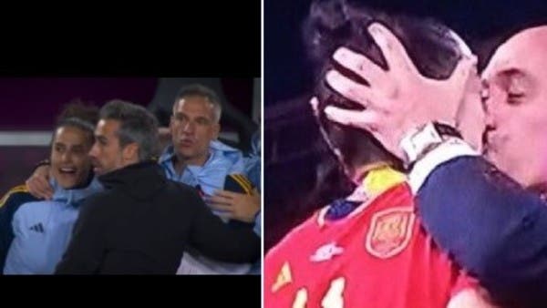 بعد القبلة.. فيديو لمدرب إسبانيا يلامس موظفة بشكل “مشين”