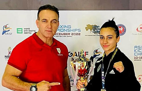 أبو ناب تمثل كيك بوكسينغ فلسطين بدورة الألعاب القتالية في السعودية