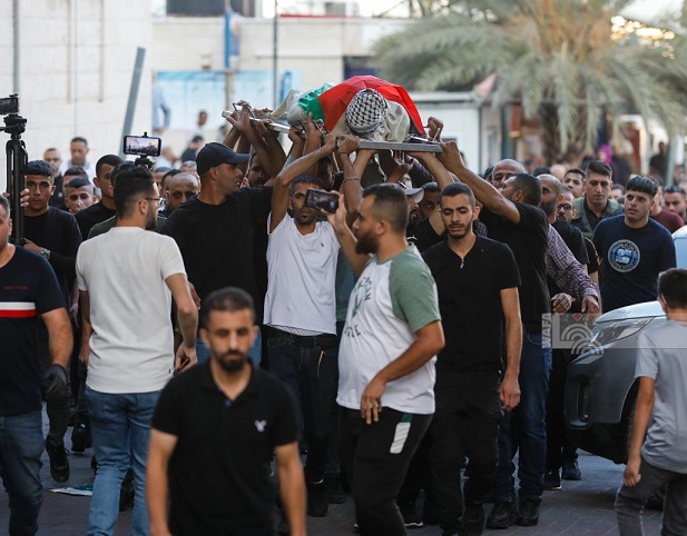 تشييع جثمان الشهيد بلال قدح في شقبا غرب رام الله-الحياة الجديدة