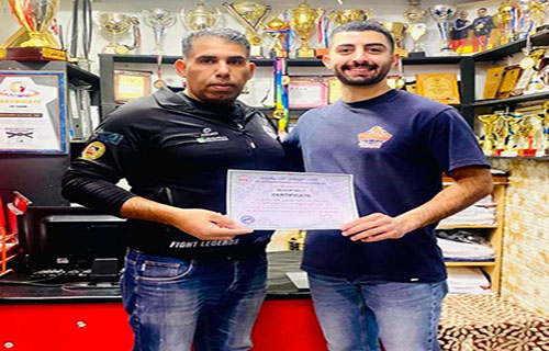 اتحاد الكيك بوكسينغ يمنح المدرب عيسى صبيح الحزام الأسود