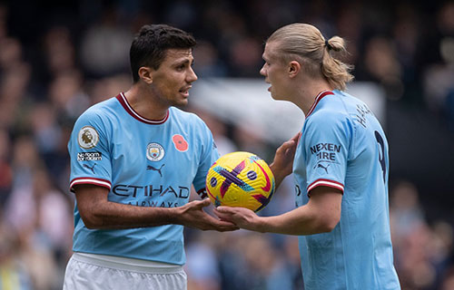 مانشستر (إنكلترا) -(أ ب)- اقترب الثنائي إيرلينج هالاند ورودري ثنائي…