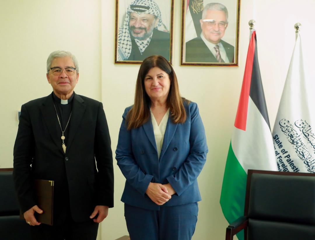 الوزيرة شاهين تستقبل القاصد الرسولي ممثل الفاتيكان لدى دولة فلسطين-الحياة الجديدة