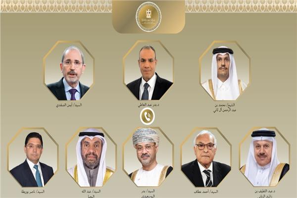 وزير الخارجية يبحث مع 7 من نظرائه العرب مستجدات الأوضاع في قطاع غزة