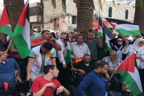 وقفة في نابلس تنديدا باستمرار عدوان الاحتلال على غزة وإسنادا للأسرى-الحياة الجديدة
