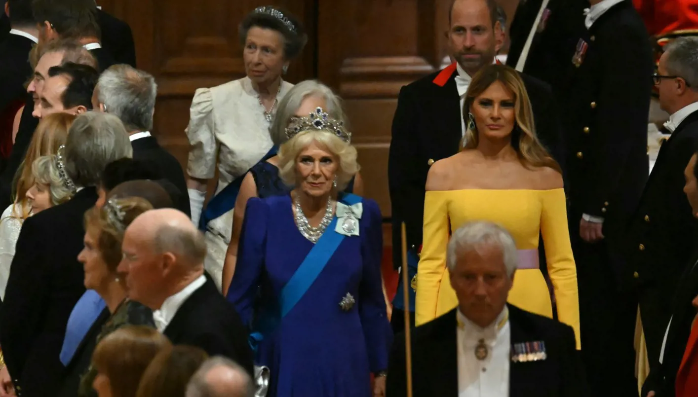 فستان ميلانيا ترامب يثير الجدل في مأدبة ويندسور… هل خرقت البروتوكول الملكي؟ (صور)