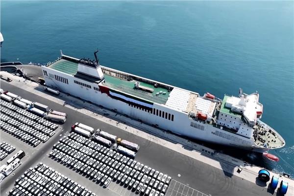 الفارس الشهم 3 تُحمل «سفينة المساعدات الإماراتية» تمهيدًا لإرسالها غزة  