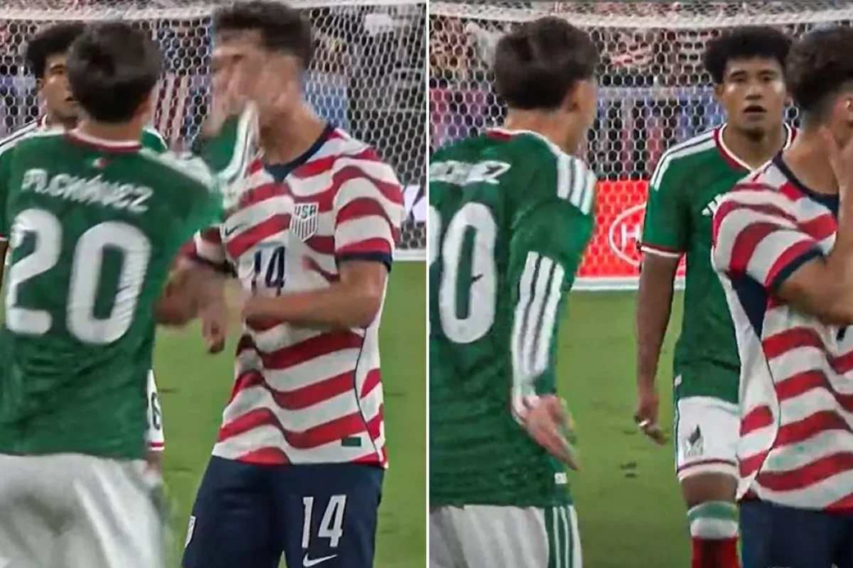 طرد لاعب المكسيك بعد صفعه نجم المنتخب الأميركي (فيديو)