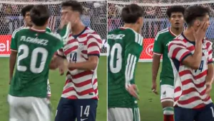 طرد لاعب المكسيك بعد صفعه نجم المنتخب الأميركي (فيديو)